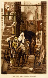 José procura alojamento em Belém - Bíblia de James Jacques Joseph after Tissot